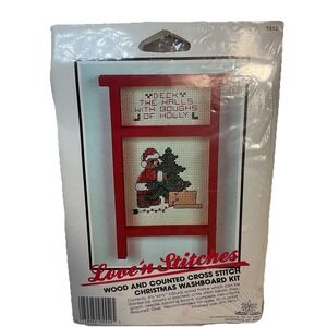vintage NWT SEALED cross‎ stitch Christmas Love'n Stitches DECK HALLS Sewing